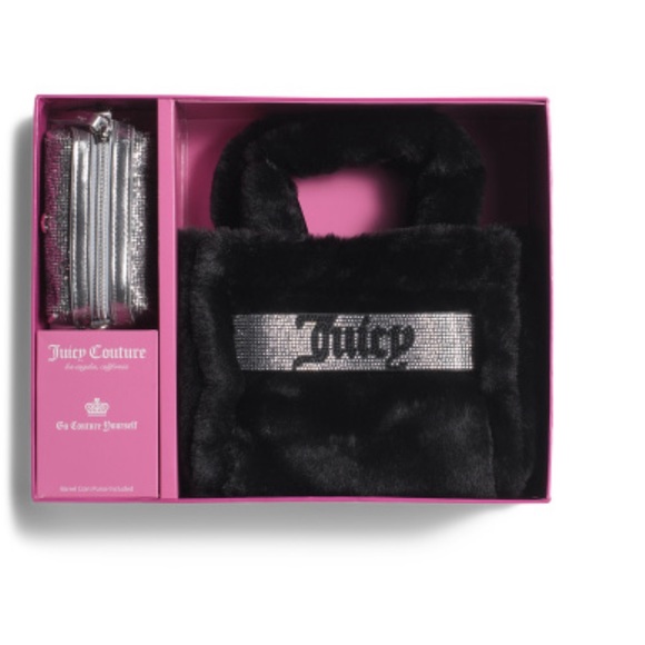 ‼️SOLD‼️ JUICY COUTURE Mini Faux Fur Tote And Coin Purse Boxed Gift Set - Picture 4 of 10